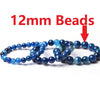 Natural Stones Sardonyx Blue Stripe Agate Bracelets Round Beads Bangle Men Women Crystal Quartz Jewelry Love Energy Gift