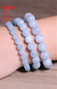 Natural Stones Sky Blue Aquamarine Bracelet Crystal Quartz Round Bead Men Women Bracelet Healing Energy Gift Lucky Love Jewelry