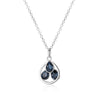 Natural Stones Teardrop 925 Sterling Silver Chain Necklace Women Blue Crystal Pendant Necklace Choker Wedding Jewelry YNC014