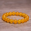 Natural Stones Yellow Topaz Bracelets Jade Round Beads Bangle Men Women Yellow Crystal Quartz Gemstone Jewelry Love Energy Gift