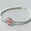 Natural Strawberry Crystal Round Bead Star Coin Bracelet Vintage 925 Sterling Silver Bracelets Bangles For Women Jewelry