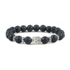Natural Tiger Eye Black Lava Stone Bracelet for Men Woman Yoga Prayer Beads Buddha Head Charm Bracelets  Jewelry Pulseira