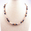 Natural Tiger Eye Stone & Wood Bead Tribal Necklace For Men