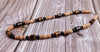 Natural Tiger Eye Stone & Wood Bead Tribal Necklace For Men