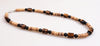 Natural Tiger Eye Stone & Wood Bead Tribal Necklace For Men