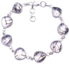 Natural Tourmalinated Quartz Handmade Unique 925 Sterling Silver Bracelet 7 1/2-8 1/4 Y1387