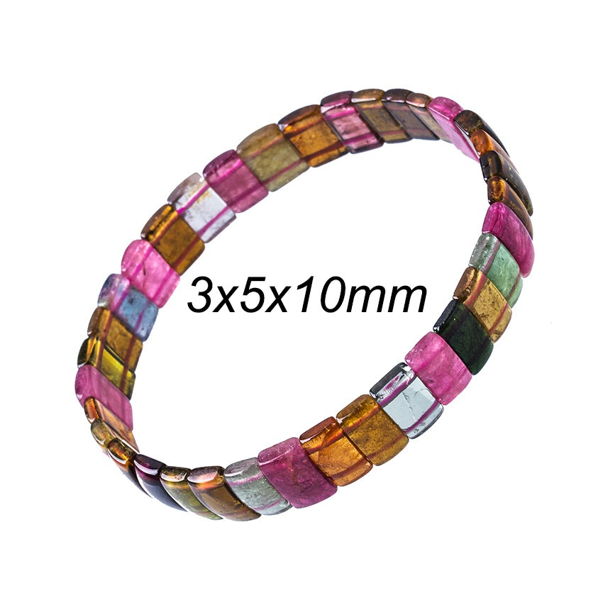 Natural Tourmaline Bracelet For Women 3x5x10mm Colorful Natural Stone Beads Bracelet Women Promote Feelings Couple Bracelets