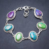 Natural Turquoise Handmade Unique 925 Sterling Silver Bracelet 7 1/2-8 1/2 Y2899