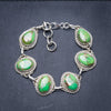 Natural Turquoise Handmade Unique 925 Sterling Silver Bracelet 7 1/4-8 1/4 Y3463