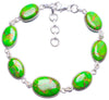 Natural Turquoise Handmade Unique 925 Sterling Silver Bracelet 7 3/4-8 3/4 Y1374