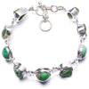 Natural Turquoise and Peridot Handmade Unique 925 Sterling Silver Bracelet 6 3/4-7 1/4 Y1949