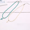 Natural Turquoises Stone Chokers Necklaces For Women Charm Prayer Cross Necklace Light Blue&White Pendant Necklace