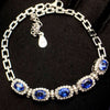 Natural Unfired Sri Lankan Sapphire Bracelet, Main Stone 5A Class Sapphire, Main Stone Size 4*5mm, 925 Silver Seiko Mosaic