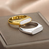 Natural White Shell Ring Rings For Women Stainless Steel Gold Color Geometry Finger Ring 2023 Trend Wedding Jewerly