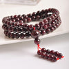 Natural Wine Red Garnet Stone 108 beads beaded strand bracelets tibetan rosary buddhism prayer beads