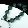 Natural XinJiang hetian jade King kong Chinese zodiac monkey head hand stone Lucky Stretch Elastic Bracelet Fashion Jewelry