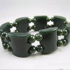 Natural XinJiang hetian jade QingYu Barrel beads Hand China magical bracelet Lucky Stretch Elastic Bracelet Fashion Jewelry