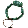 Natural XinJiang hetian jade QingYu Buddha head catenary Double sided tone Lucky Stretch Elastic Bracelet Fashion Jewelry