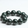 Natural XinJiang hetian jade QingYu Guanyin head catenary hand strings stone Lucky Stretch Elastic Bracelet Fashion Jewelry