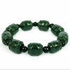 Natural XinJiang hetian jade QingYu Guanyin head catenary hand strings stone Lucky Stretch Elastic Bracelet Fashion Jewelry