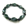 Natural XinJiang hetian jade QingYu lotus PiXiu catenary hand strings stone Lucky Stretch Elastic Bracelet Fashion Jewelry