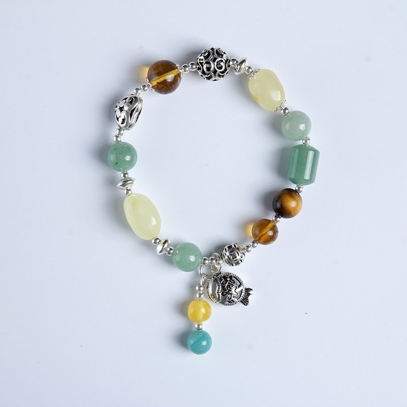 Natural beeswax bracelet Sterling silver original DIY authentic Baltic Amber hand string of a map of a gift certificate BR012