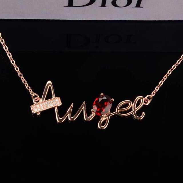 Natural blue topaz Necklace Natural red garnet Pendant Necklace 925 sliver trendy lovely angle Girl party gift fine Jewelry