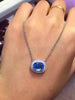 Natural blue topaz Necklace S925 silver natural gemstone Pendant Necklace for Girls women Fashion Classic round party Jewelry