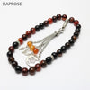 Natural brown agate Life Tree Bracelet Rosary Islamic Muslim Tasbih Allah Pendant Agate Tassel Christmas
