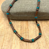Natural coconut shell turquoise spacer beads surfer necklace fashion tribal jewelry for men and women