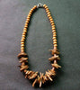 Natural coconut shell with wood bead Tribal necklace