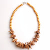 Natural coconut shell with wood bead Tribal necklace