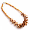 Natural coconut shell with wood bead Tribal necklace