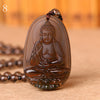 Natural crystal pendant Smoky Quartz Necklace Natural Stone Pendant Buddha Guardian Ball Chain Lucky GiftCarved Women Jewelry