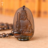 Natural crystal pendant Smoky Quartz Necklace Natural Stone Pendant Buddha Guardian Ball Chain Lucky GiftCarved Women Jewelry