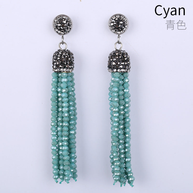 Natural crystal women's Earrings decorated with diamond inl accessories