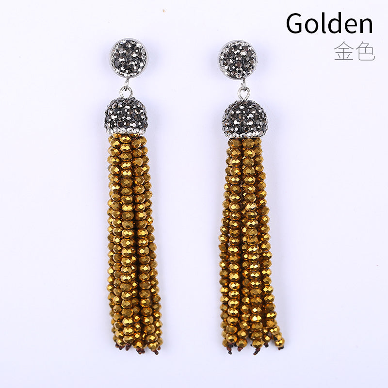 Natural crystal women's Earrings decorated with diamond inl accessories