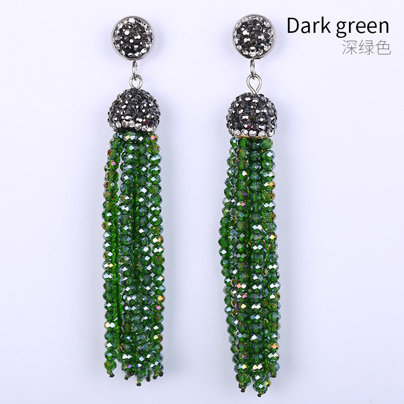 Natural crystal women's Earrings decorated with diamond inl accessories
