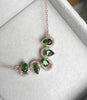 Natural diopside Necklace Natural tourmaline Pendant Necklace 925 sliver trendy water drop women Girl party gift fine Jewelry