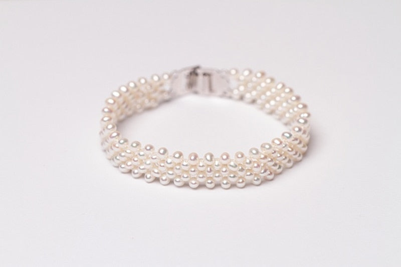 Natural Handmade Exquisite pearl bracelet women jewelry Multicolor pearl bracelet 925 silver jewelry wedding gift