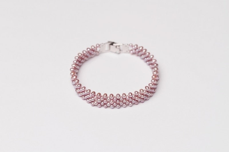 Natural Handmade Exquisite pearl bracelet women jewelry Multicolor pearl bracelet 925 silver jewelry wedding gift