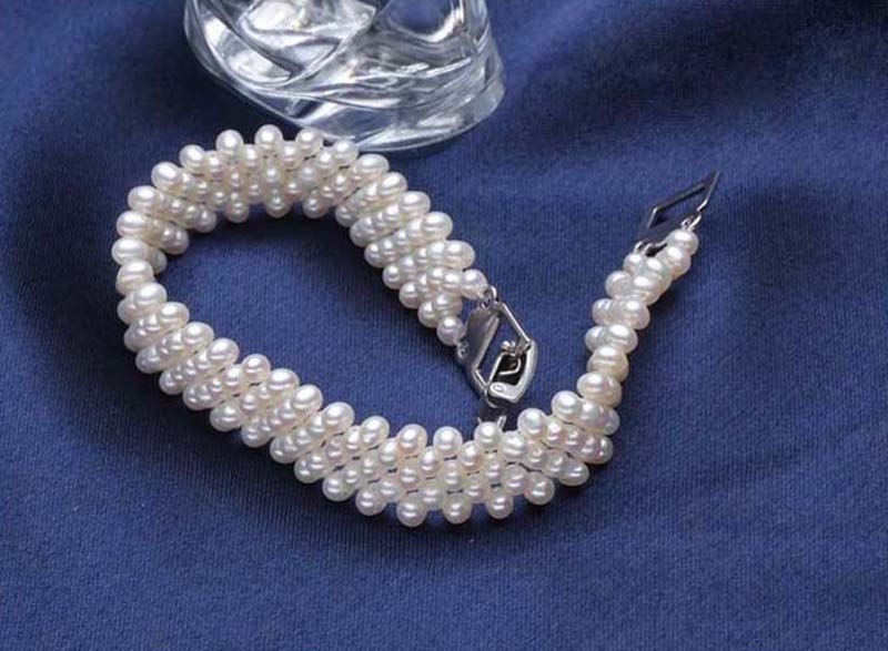 Natural pearl bracelet women jewelry,white pearl charms bracelet 925 silver jewelry wedding gift