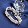 Natural pearl bracelet women jewelry,white pearl charms bracelet 925 silver jewelry wedding gift