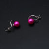 Natural pearl earrings for women,customized colorful round pearl earrings 925 silver for christmas gift