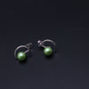 Natural pearl earrings for women,customized colorful round pearl earrings 925 silver for christmas gift