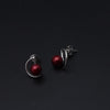 Natural pearl earrings for women,customized colorful round pearl earrings 925 silver for christmas gift