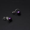 Natural pearl earrings for women,customized colorful round pearl earrings 925 silver for christmas gift