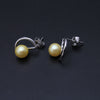 Natural pearl earrings for women,customized colorful round pearl earrings 925 silver for christmas gift