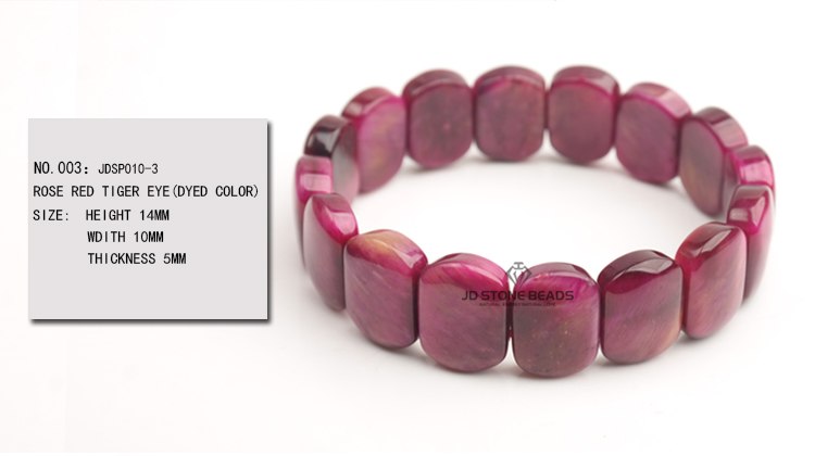 Natural fuchshia tiger eye stone bangle jewelry hand made bracelet classic srtyle for man and woman JD stone bead