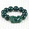 Natural hetian jade Qing Moyu PIXIU Bracelet hand string Stone Lucky Stretch Elastic Bracelet Fashion Jewelry